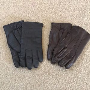 Set of 2 men’s genuine leather gloves